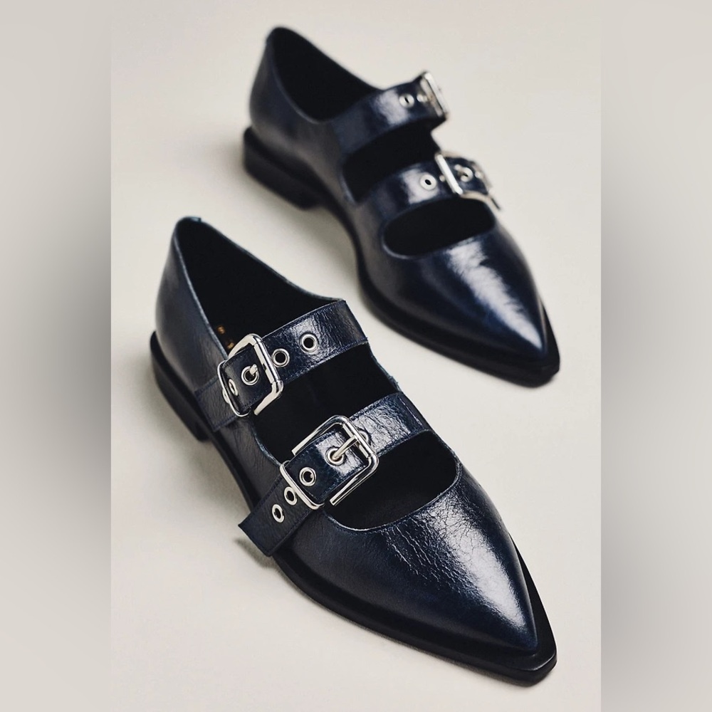 Maeve Double-Strap Moto Mary Jane’s